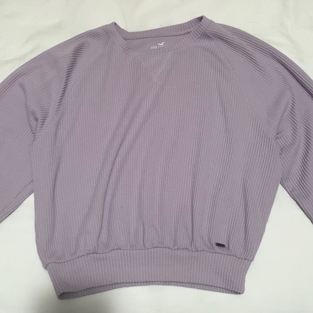 lavender ribbed hollister long sleeve t shirt size XS